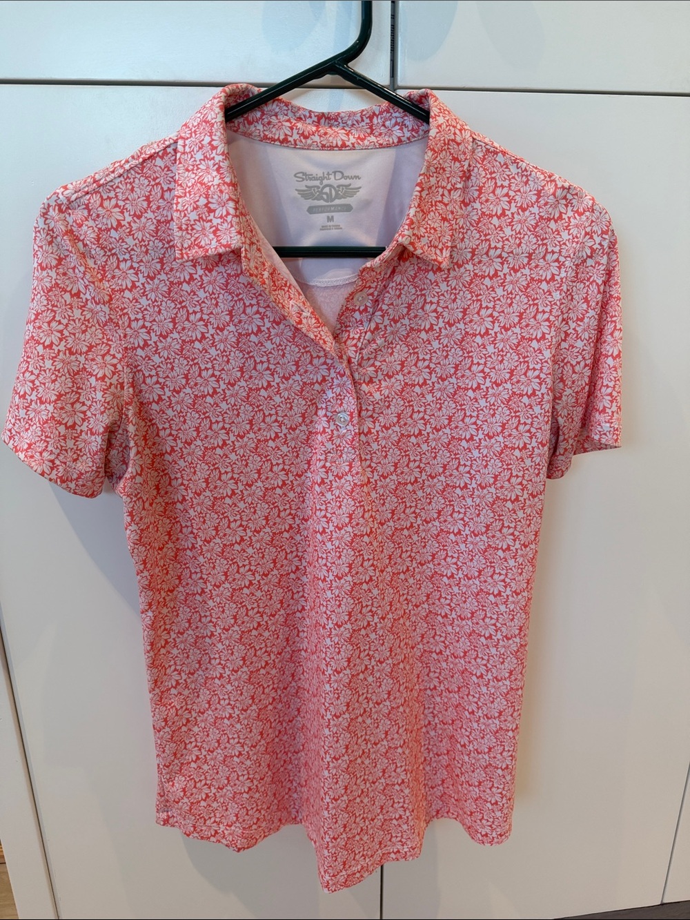 Straight down collared golf shirt